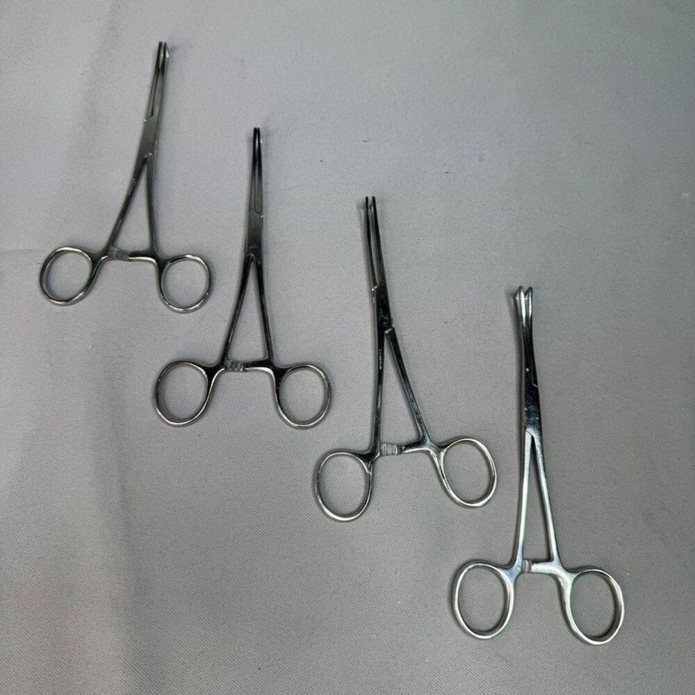 Lot 4 Straight TrianglDressing Forceps Hemostat Clamps Stainless Steel Piercing
